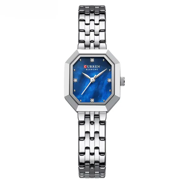 Reloj Curren 9108 para mujer, octagonal en acero inoxidable con esfera nacarada