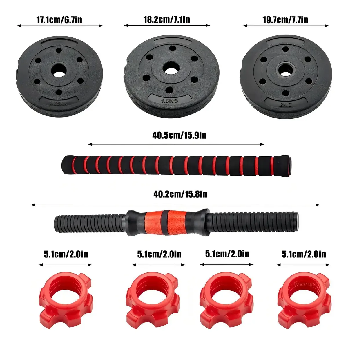 Set de Mancuernas Ajustables 20 kg Convertibles en Barra, foto 6 de 7