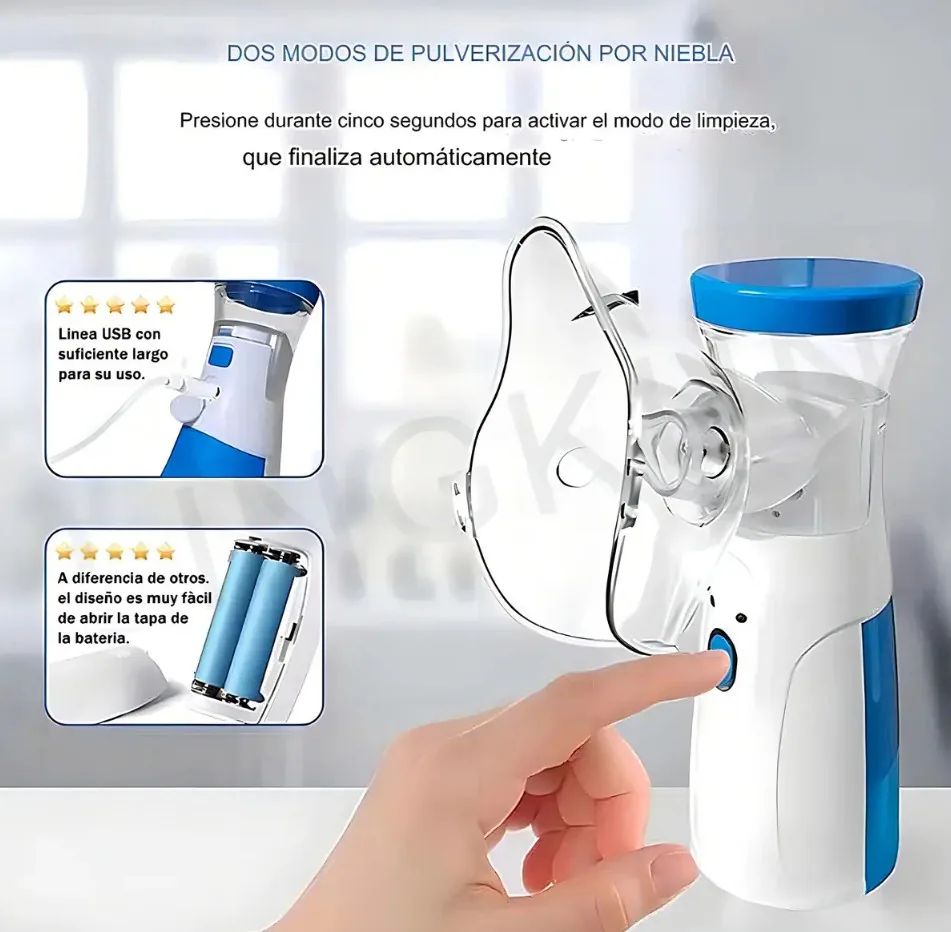 Nebulizador Portátil de Malla Silencioso para Adultos y Niños, foto 4 de 5