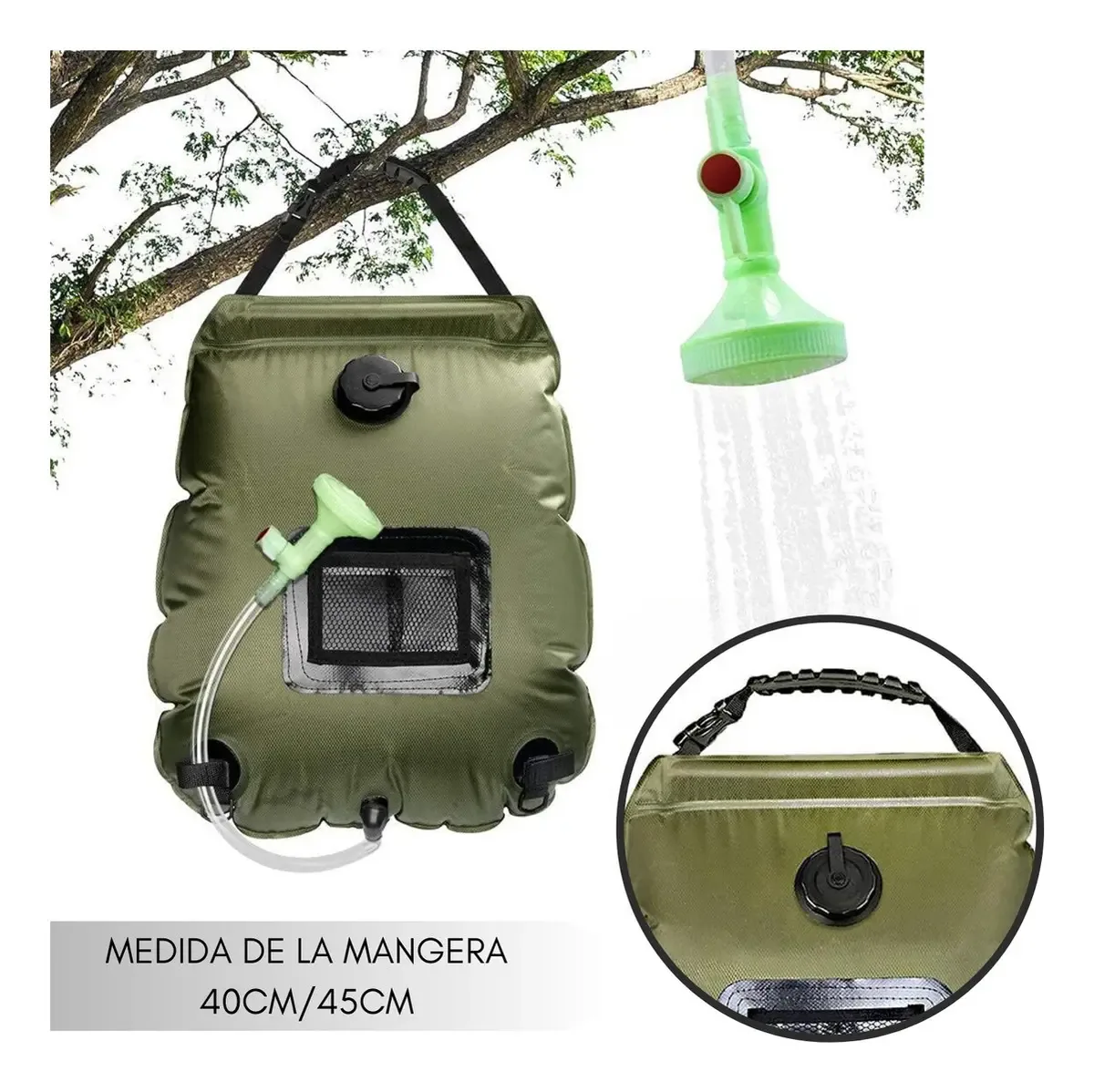 Ducha Portátil para Camping con Bolsa de Agua y Manguera, foto 3 de 6