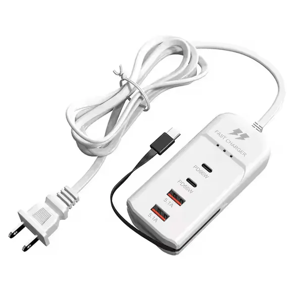 Cargador Multipuerto de Carga Rápida 66 W con 2 USB-C y 2 USB