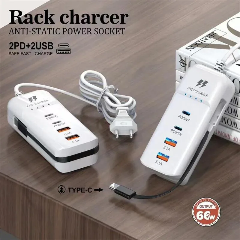 Cargador Multipuerto de Carga Rápida 66 W con 2 USB-C y 2 USB, foto 3 de 5