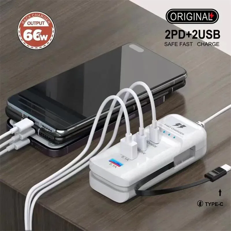 Cargador Multipuerto de Carga Rápida 66 W con 2 USB-C y 2 USB, foto 2 de 5