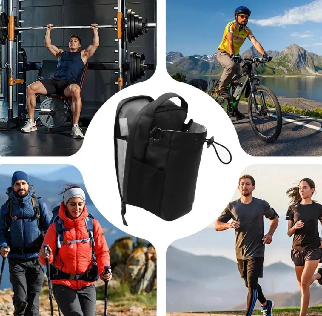 Bolso magnético para gimnasio con portabotella y bolsillos, foto 4 de 5