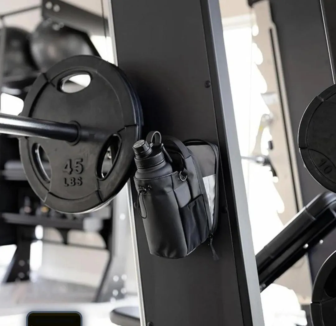 Bolso magnético para gimnasio con portabotella y bolsillos, foto 3 de 5