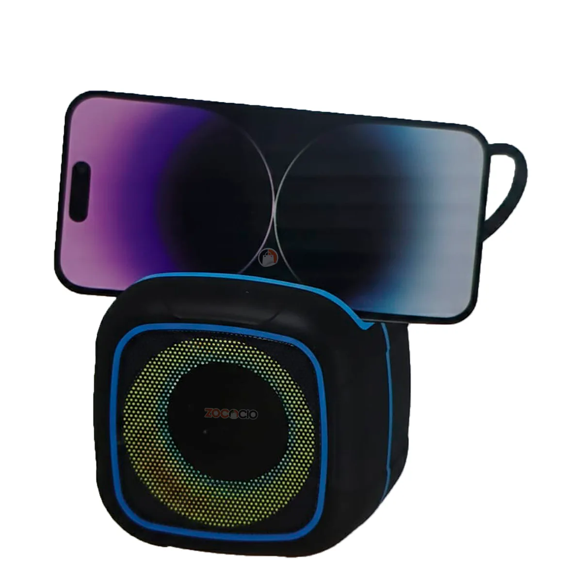 Parlante Bluetooth Portátil con Soporte para Celular y Luces RGB, foto 1 de 7