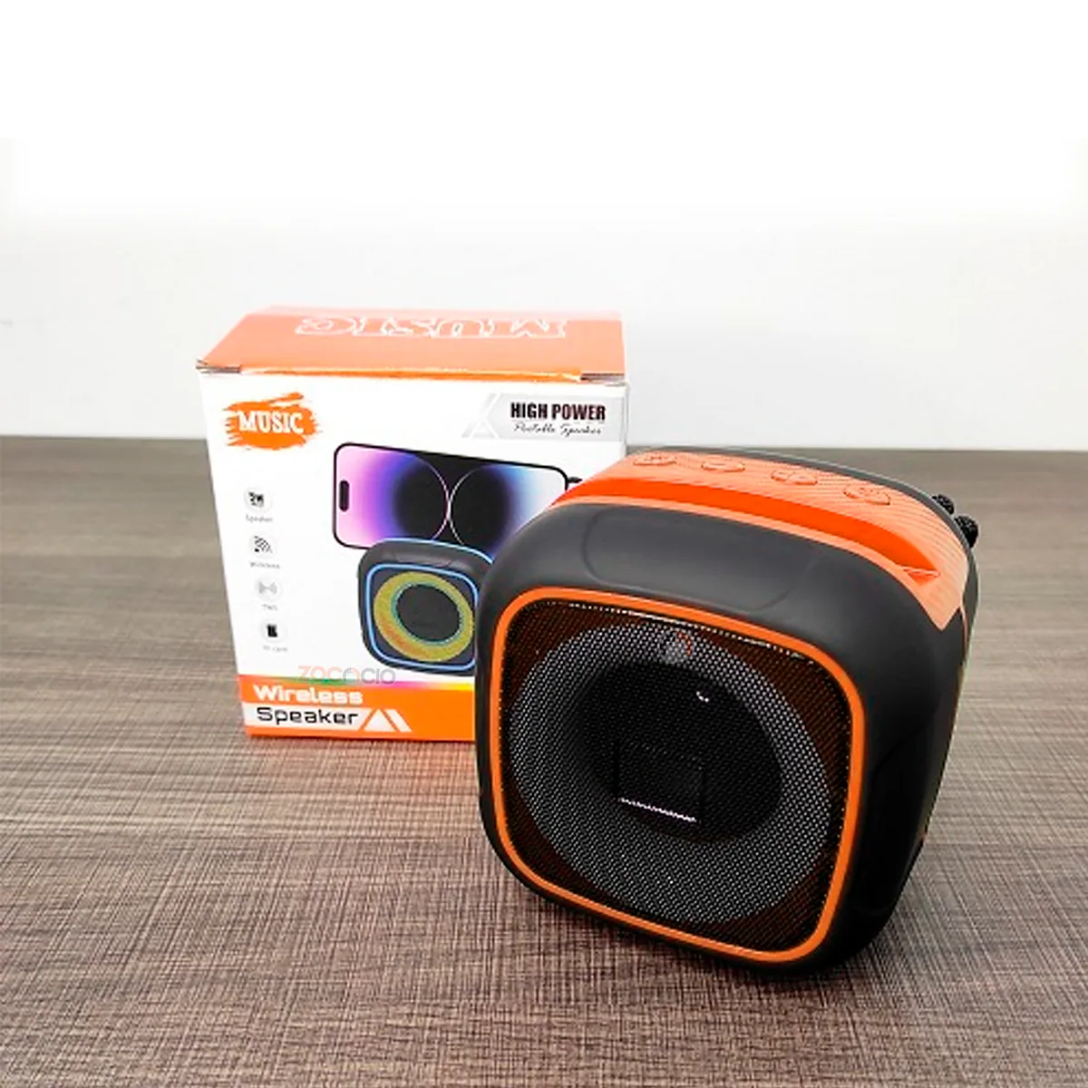 Parlante Bluetooth Portátil con Soporte para Celular y Luces RGB, foto 5 de 7