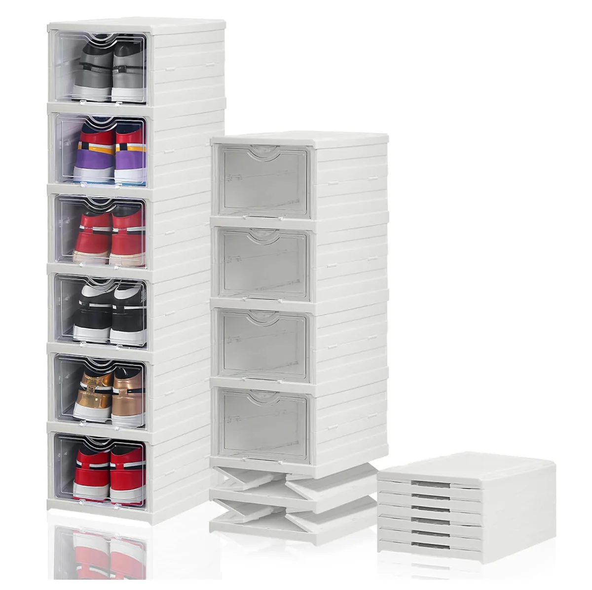 Organizador de zapatos plegable de 6 niveles con puertas transparentes, foto 1 de 5
