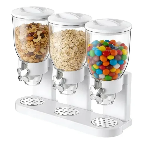 Dispensador triple de cereales y granos con perilla dosificadora, foto 3 de 7