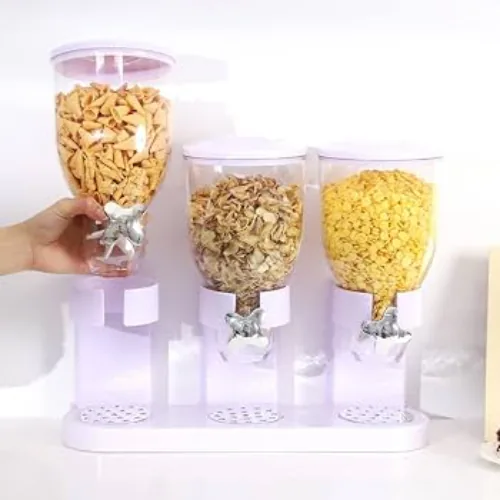 Dispensador triple de cereales y granos con perilla dosificadora, foto 4 de 7