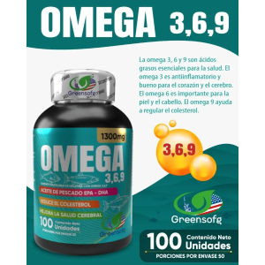 Omega 3‑6‑9 x 100 cápsulas blandas – Salud cardiovascular y bienestar